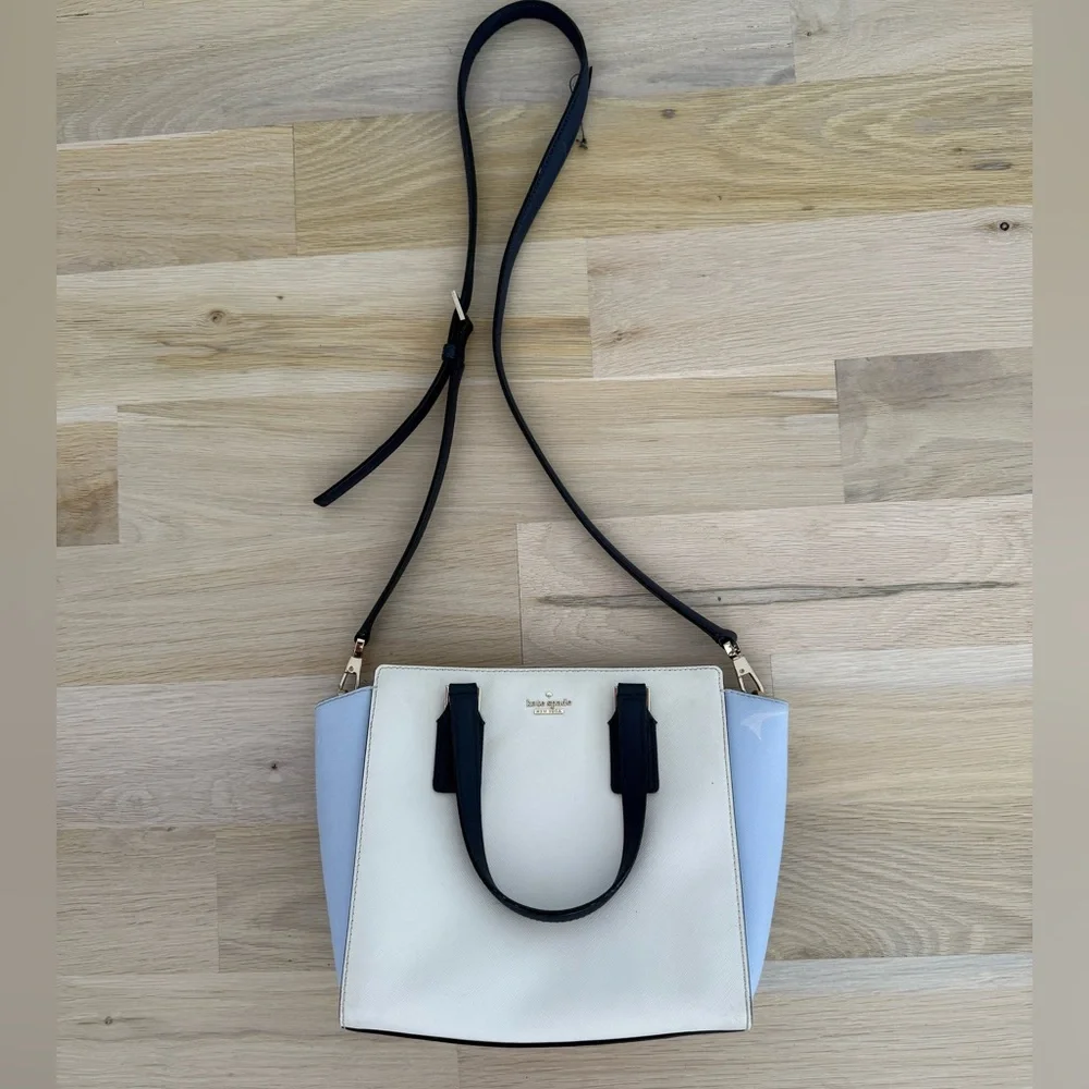Kate Spade Cream and Light Blue Satchel - Picture 6 of 7